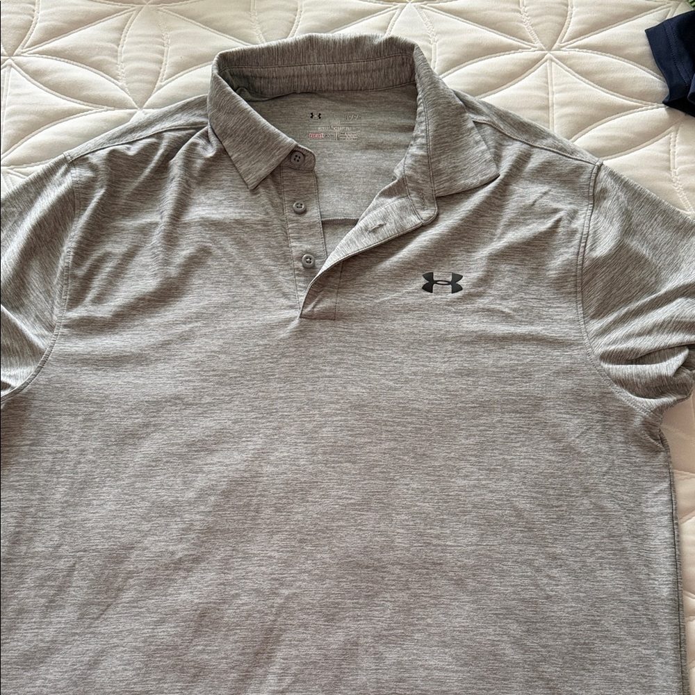 Under Armour Men's Heather Gray Polo Shirt